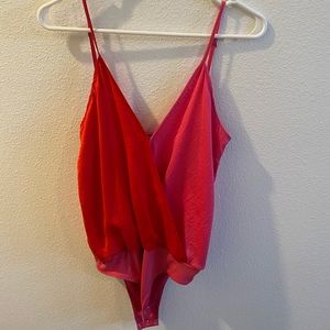 Pink and Red Body suit, NWOT